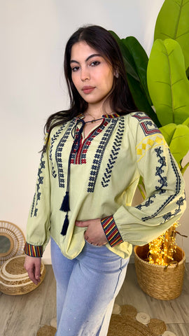 Blusa Boho Chic Luna Verde