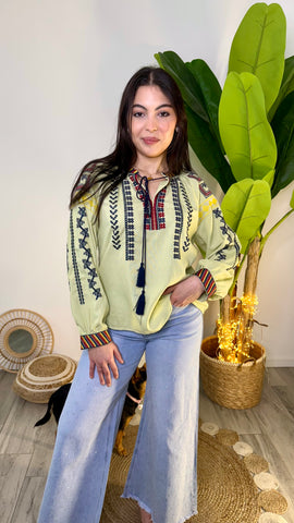 Blusa Boho Chic Luna Verde