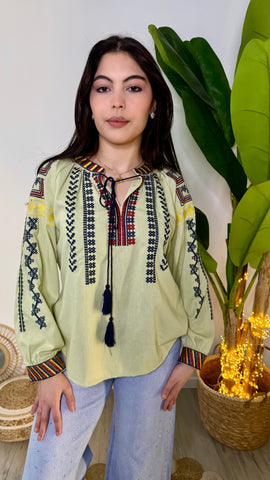 Blusa Boho Chic Luna Verde
