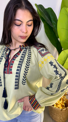 Blusa Boho Chic Luna Verde
