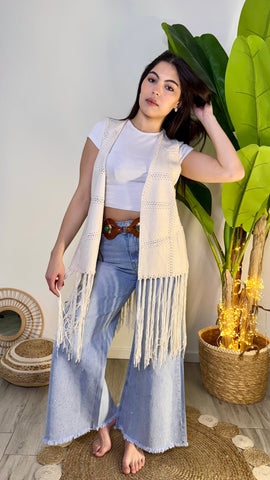 Gilet Scamosciato frange