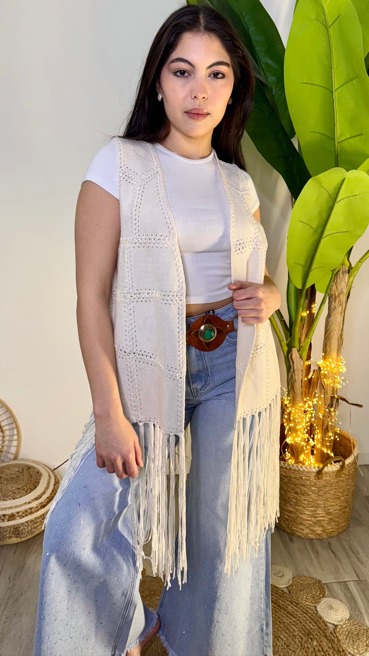 Gilet Scamosciato frange