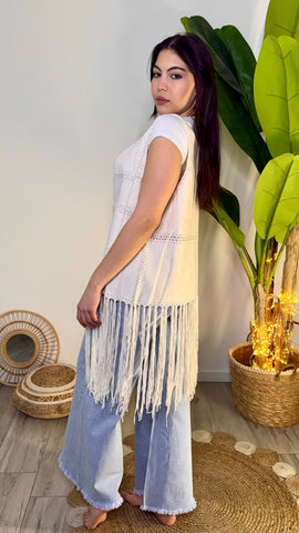 Gilet Scamosciato frange