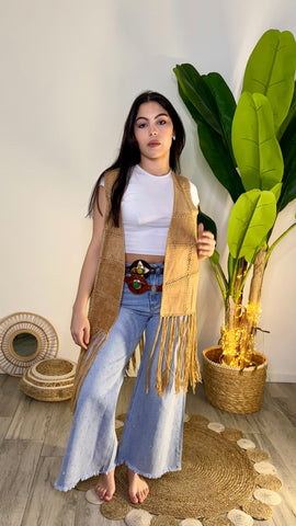 Gilet Scamosciato frange