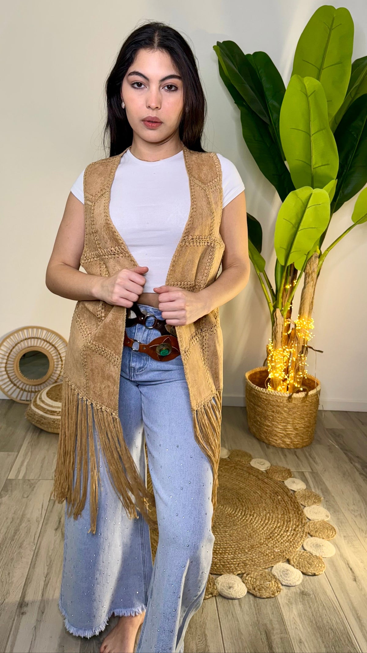 Gilet Scamosciato frange