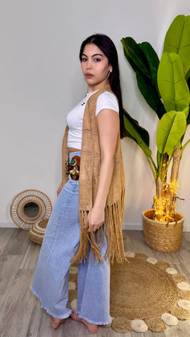 Gilet Scamosciato frange