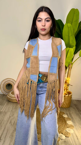 Gilet Scamosciato frange