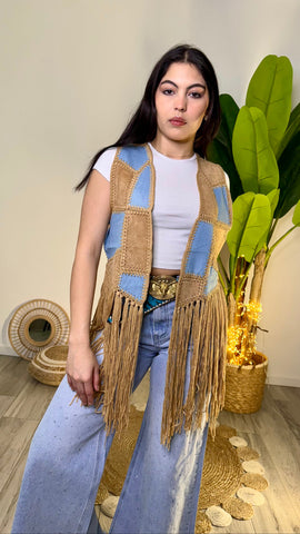 Gilet Scamosciato frange