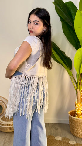 Gilet Scamosciato frange